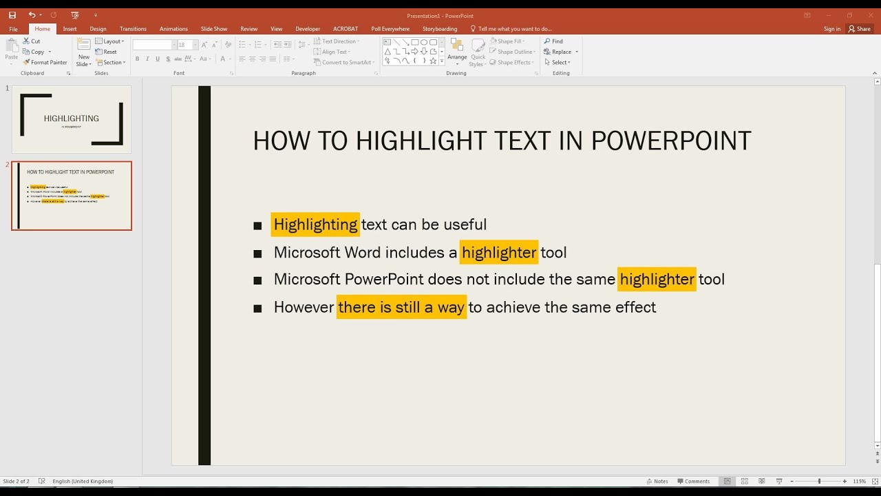 how to highlight over picture powerpoint